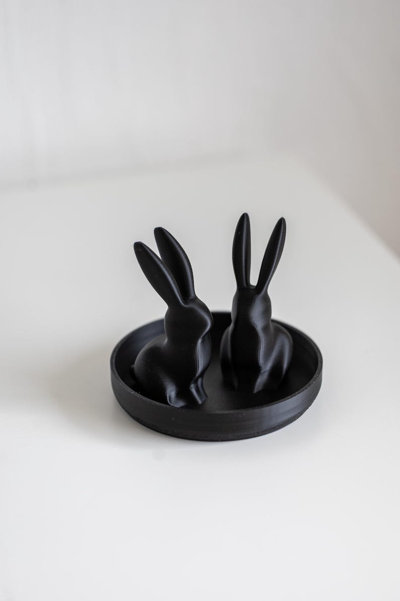 Porte-bague lapin et dinosaure – 3D gedruckter Schmuckhalter – Stilvolle Deko für Ringe & Nachttisch image 8