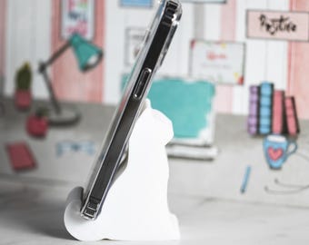 Porta cellulare per gatti – Handyhalter gedruckter 3D in Katzenform – Praktisches Geschenk für Katzenfans