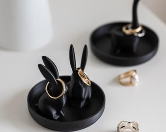 Bunny und Dinosaurier Ring Holder – 3D gedruckter Schmuckhalter – Stilvolle Deko für Ringe & Nachttisch