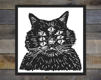 Harry Beast Cat 12.5x12.5in Screen Print