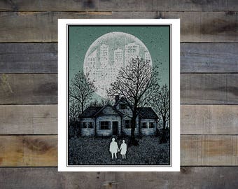Couple and House 8x10in Giclee Print