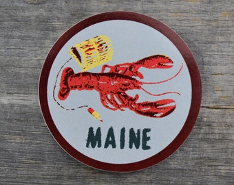 MAINE Lobster 3x3in Vinyl Sticker
