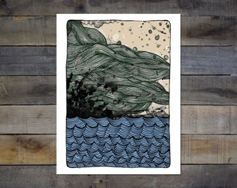 Ocean and Waves 8.5x11in Giclée Print