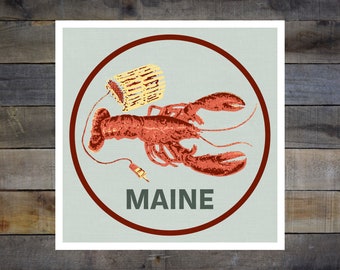 Maine Lobster 8inx8in Giclee Print