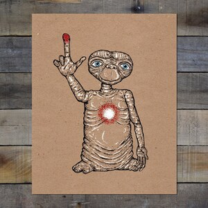 E.T. The Extra Terrestrial 8x10in Screen Print