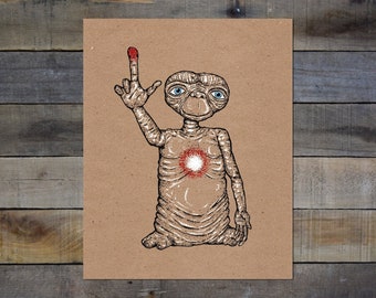 E.T. The Extra Terrestrial 8x10in Screen Print