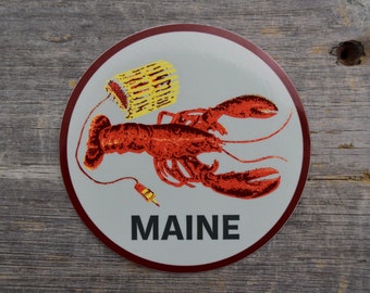 MAINE Lobster 3.5x3.5in Vinyl Sticker