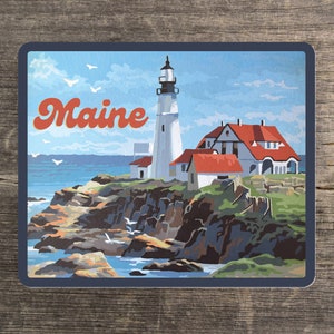 Maine Lighthouse Vinyl Sticker