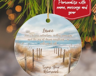 Décoration de plage pour retraite, cadeau côtier personnalisé pour collègue, ami, enseignant, patron 2025, souvenir, profitez de votre retraite