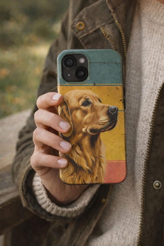 Golden Retriever Phone Case Dog Mom Gift Retro Dog Artwork iPhone Case Cute Pet Lover Aesthetic Phone Cover Golden Retriever Phone Case Dog Mom Gift Retro Dog Artwork iPhone Case Cute Pet Lover Aesthetic Phone Cover