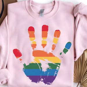 Rainbow handprint clipart, rainbow colored hands, lgbt pride clipart, pride month, lgbt clipart, instant download file