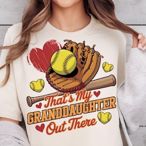 That&#39;s My Granddaughter Out There Png, Custom Softball Player Number Png, Softball Grandma Png, Mother&#39;s Day Png, Softball Lover Png