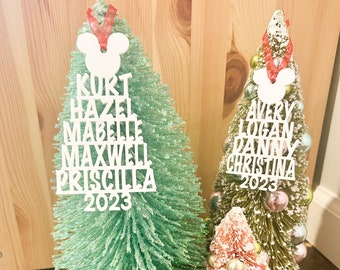 Personalized Acrylic Mouse Christmas Tree Family Ornament