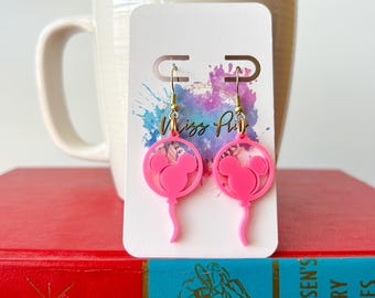 Magical Mouse Hot Pink Balloon Earrings