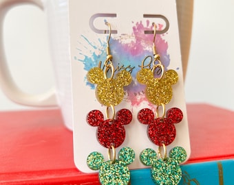 Holiday Magical Mouse Dangle Earrings