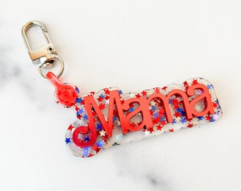 USA Mama Acrylic Bag Charm