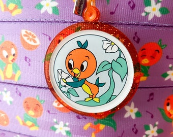 Magical Orange Birdie Acrylic Bag Charm