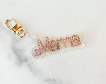 Rose Gold Mama Acrylic Bag Charm