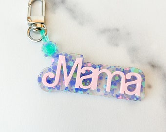 Unicorn Hugs Mama Acrylic Bag Charm