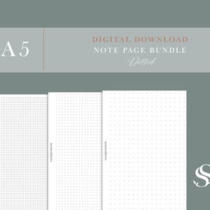 A5 Dot Grid Paper Set | 3mm, 5mm & 8mm Dotted Printable Inserts | Minimal Planner Refill for Filofax | Instant Download PDF