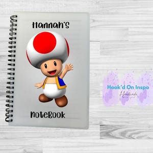 A5 Super Mario Inspired  Toad Notebook