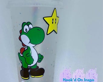 Mario Inspired Yoshi Tumbler – Personalised Cup – Custom Colours Available – Fun Gift for Nintendo Fans
