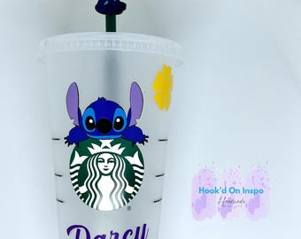 Stitch-Inspired Starbucks Cold Cup Tumbler - Personalised Custom Design