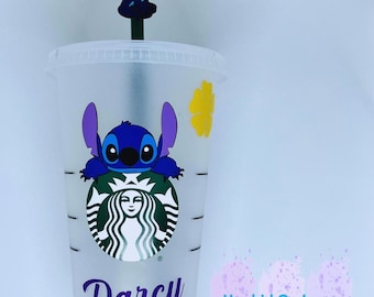 Stitch-Inspired Starbucks Cold Cup Tumbler - Personalised Custom Design