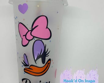 Vaso personalizado de Daisy Duck de 24 oz (colores personalizables) - Vaso reutilizable de regalo