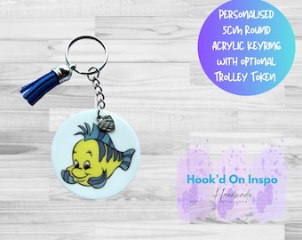 Disney inspiré le porte-clés plie de la petite sirène | de sac personnage mignon | Jeton de chariot en option | Cadeau pour les fans de Disney