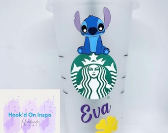 Stitch-Inspired Starbucks Cold Cup Tumbler - Personalised Custom Design