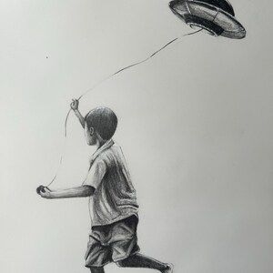 New Normal 17x14 Original Graphite Drawing