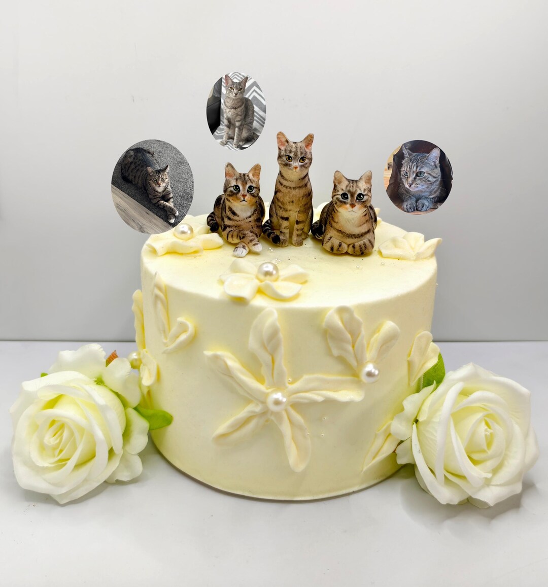 Custom Cat Figurine Cake Topper, Personalized Pet Portrait Sculpture ...