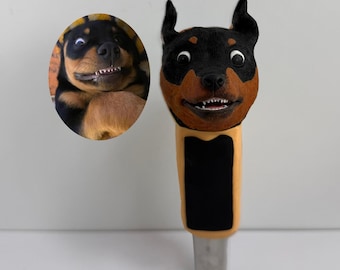 Doberman Pet Faucet Handle | Personalized Bathroom Sink Tap Decor Accessory