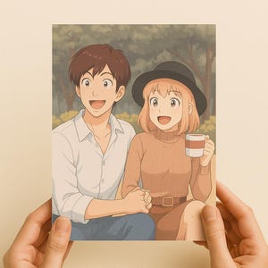 Custom Anime Style Lenticular Frame – Dual View Moving Picture Art Gift