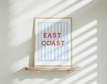 East Coast Watercolor Print: Beachy Coastal Art (Digital Download)