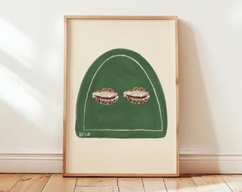 Coastal Cowrie Shell Painting Art Print: Beachy Cowgirl Decor (Digital Download)