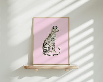 Pink Leopard Art Print: Trendy Room Decor (Digital Download)