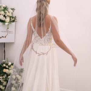 Barely-There Tulle Veil | Classic Minimalist Bridal Veil | Light Sheer Wedding Veil | Raw Edge | Customizable Veil | Embroidered Veil