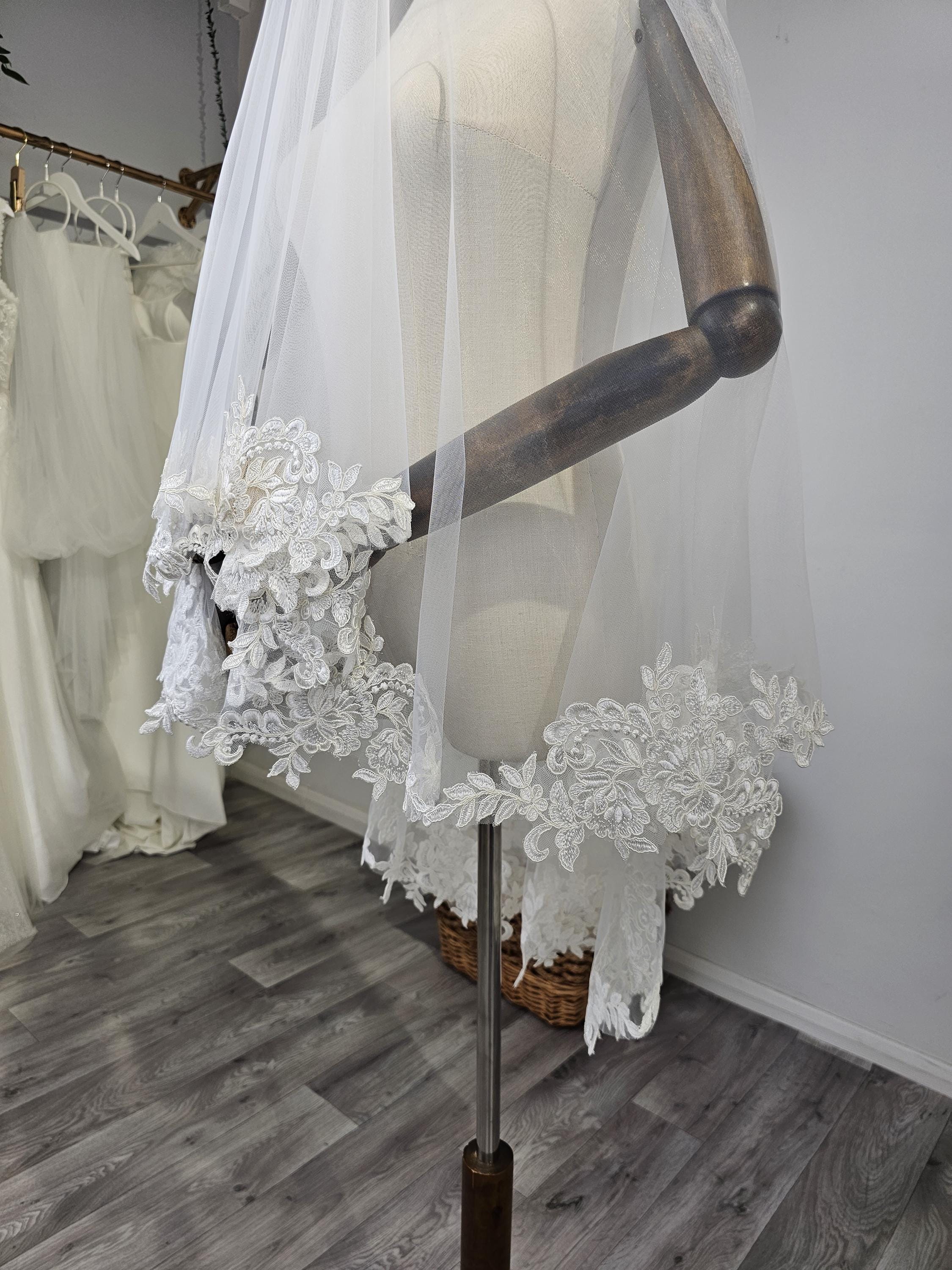 Wedity Velo Da Sposa 1 Strato In Tulle Morbido Con Bordo Rotondo - Coda 78 Cm, Pettine Incluso, Colori Bianco E Avorio - 3