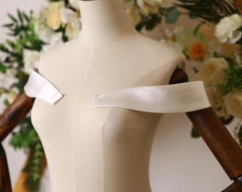 Satinträger Abnehmbar, Off-Shoulder-Ärmel, Flügelärmel, Brautkleid-Ärmel