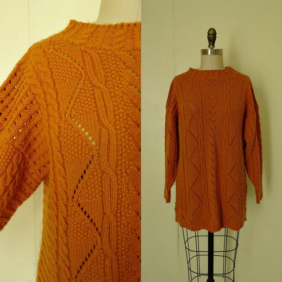 1980s mustard knit sweater