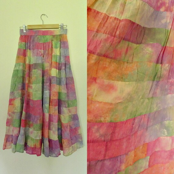 1980s tie dye patchwork skirt