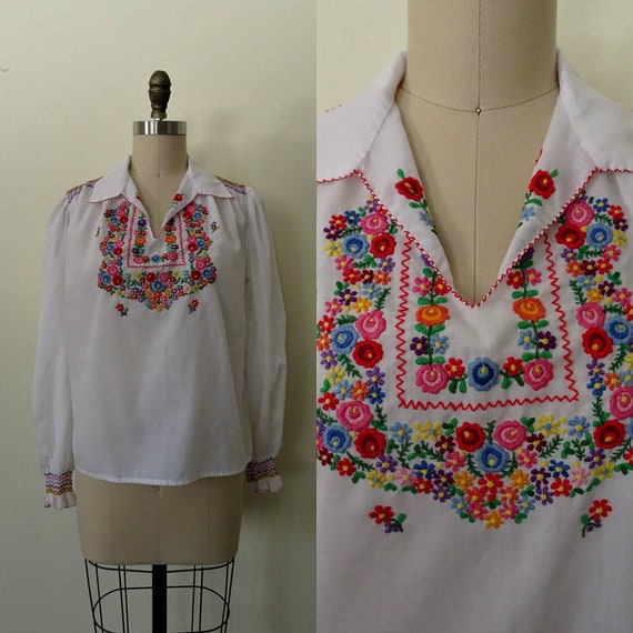 Switzerland embroidered Penny Lane blouse