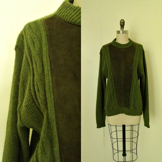 Sydney 1960s suede and wool sweater