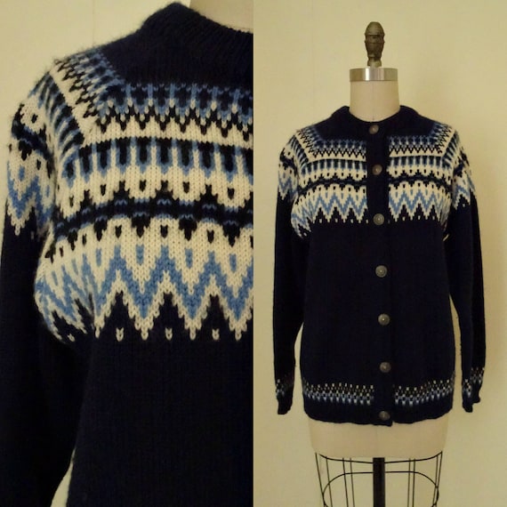 1970s Norway wool cardigan sweater