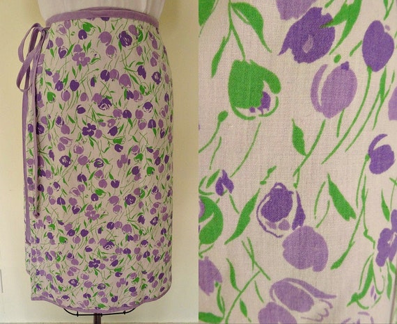 1960s lavender Tulip wrap skirt