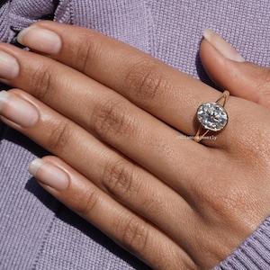 Diamond Engagement Ring 2.57 CT Solitaire Diamond Ring 14K Gold Bezel Set Ring Oval Shape Moissanite Ring Perfect Propose Ring For Women