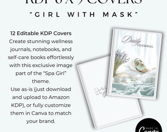 12 Unique "Girl with Mask" KDP Covers | 6x9 Size | Editable in Canva + Ready-to-Use PDFs