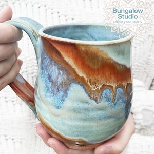Ceramic Mug, Large pottery mug, Pottery mug in handmade, Ceramic drinking mug